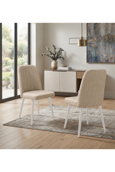 Uvi Collection VİNA 2'li SANDALYE BEYAZ KREM