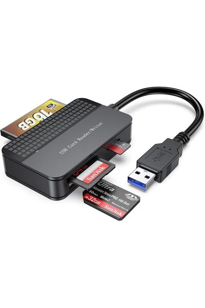 AZONEE قارئ بطاقات الذاكرة، قارئ بطاقات SD 4 في 1، قارئ بطاقات USB 3.0 TF/Mic...