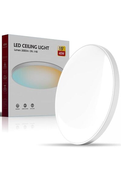 GENERAL Smart LED Ceiling Light, Slim Flush 3 CCT Ceiling Lamp, 40W, 37.5cm, ...