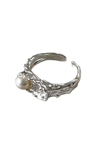 Peach Jewelry Δαχτυλίδι Ιζαμπέλα Ασήμι 925 Περίτεχνο Ρόδιο Με Μαργαριτάρι