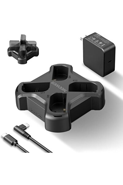 NEEWER شاحن بطارية كاميرا USB رباعي القنوات لـ LP-E6/LP-E6N/LP-E6NH/LP-E6P مت...