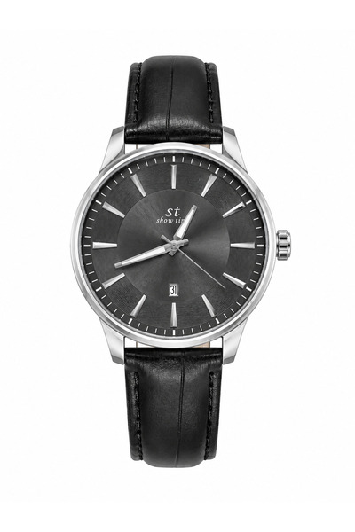 Erkek Kol Saati Deri Kordon Siyah Kadran Takvimli Quartz Analog Bilek Saati