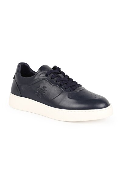 Libero Men's Sneaker Shoes Genuine Leather Antique Logo Perforated Lace-Up Wh...