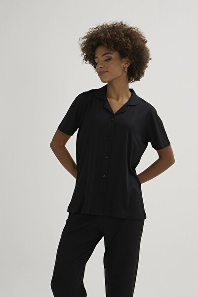 Veraura Lifestyle Kkt-26150K Women's Apaj Collar Buttoned Pajama Set