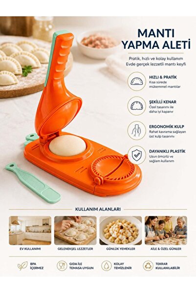 omilife 2'si 1 Arada Hamur Açma ve Presleme Aparatı Mantı Ravioli Börek Poğaça Kalıbı