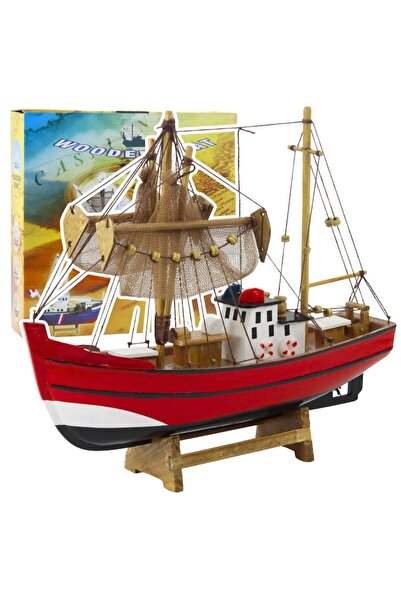 LeanToys Model decorativ de colecție - barcă de pescuit, LEAN Toys, 30x26.5x8...