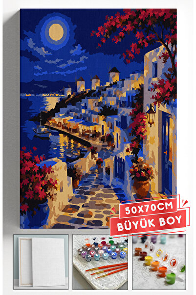 Akihabara Sayılarla Boyama Hobi Seti Çerçeveli Numaralı Tuval Fırça Boya Dahi...