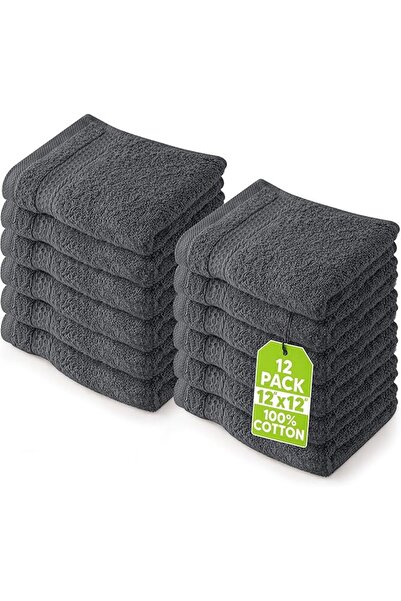 Utopia Towels [عبوة من 12 قطعة] مجموعة مناشف غسيل فاخرة (12 × 12 بوصة) مصنوعة...
