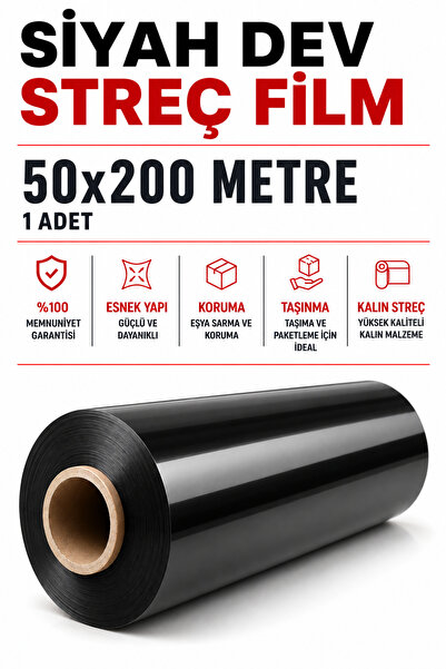naft Siyah Renk Mega Boy Eşya Mobilya Sarma Koruma Ambalaj Streci Taşıma Taşı...