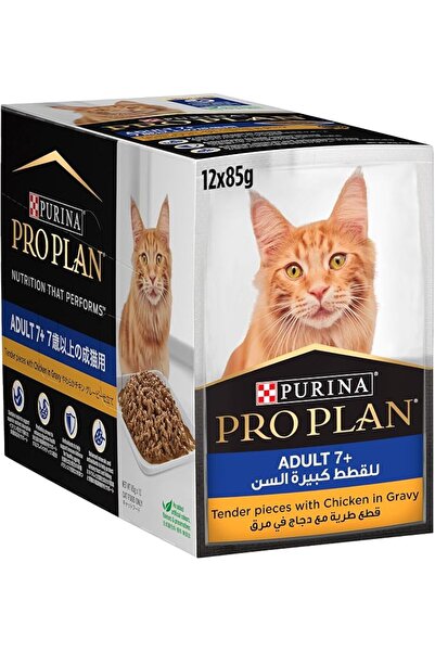 PURINA DOG&CAT CHOW طعام قطط رطب من بورينا برو بلان للبالغين فوق 7 سنوات بنكه...