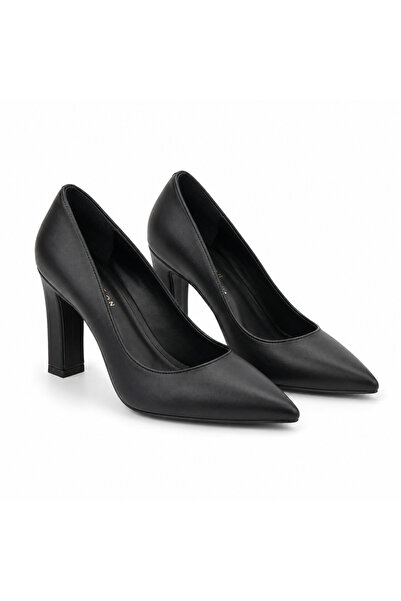 PATRON SHOES Women's Pointed Toe Thick Heel Classic Stylish Heeled Shoes