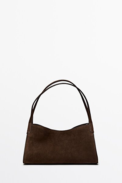 Massimo Dutti Süet deri mini çapraz askılı çanta