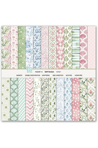 Yelajoy Scrapbook Paper (24 Sheets, Pink 12x12 IN) - Boho/Floral Double-Sided...