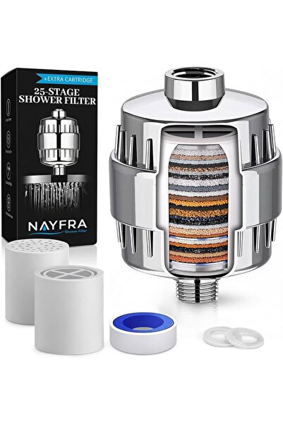 GENERAL 25 Stage Shower Filter for Hard Water – High Output Showerhead Water ...