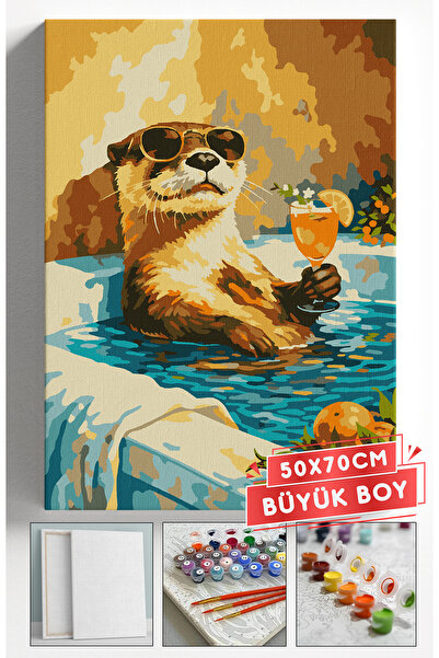 Akihabara Sayılarla Boyama Hobi Seti Çerçeveli Numaralı Tuval Fırça Boya Dahi...