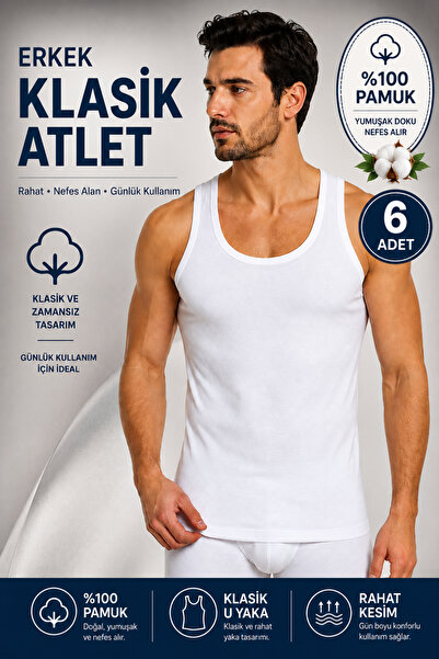 Alıç Men's Combed Cotton Classic Undershirt 100% Cotton (Seher Authorized Sel...