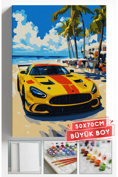 Akihabara Sayılarla Boyama Hobi Seti Çerçeveli Numaralı Tuval Fırça Boya Dahi...