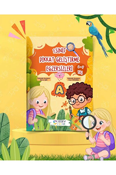 EGEV ÇOCUK 1. Sınıf Dikkat Geliştirme Egzersizleri (2 Kitap Set) – 6-7 Yaş Od...