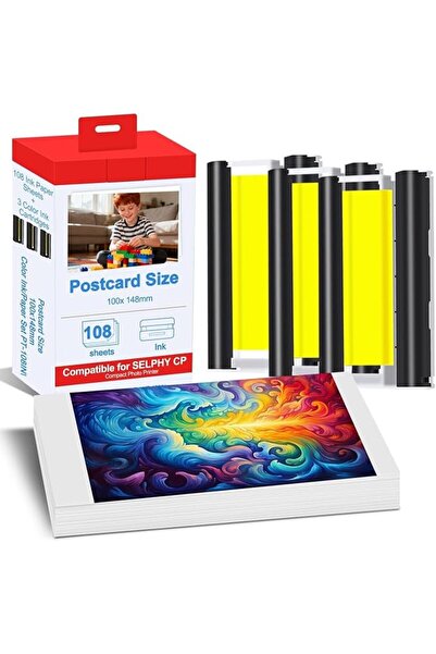 GENERAL مجموعة الحبر والورق المتوافقة مع طابعة كانون سيلفي CP1500 CP1300 طراز...