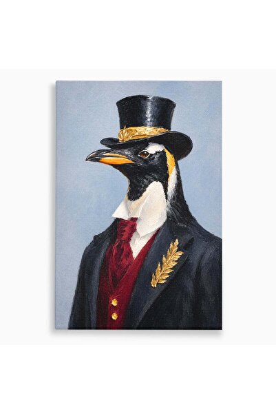 Luxcanva Tablou Canvas Pinguin Elegant 80x120 cm pe Sasiu Lemn Pinguin Elegan...