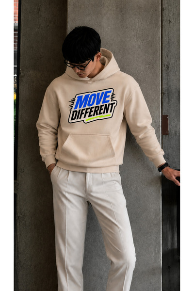 caddekombin سويت شيرت رجالي من Move Different مطبوع عليه جرافيتي وجيوب كنغر و...
