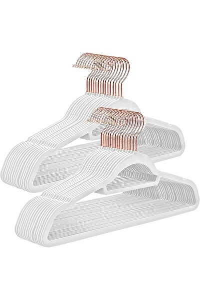 SONGMICS Velvet Hangers, Set of 30 Clothes Hanger with Rose Gold Swivel Hook,...