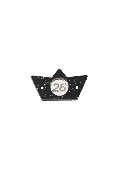 NO BRAND 26 Γούρι Βαρκούλα glitter με στρογγυλό ασημί μεταλλικό χρώμα plexigl...