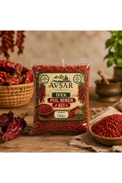 GAZİANTEP GÜNEŞ KURUTMASI İPEK PUL BİBER ACI 250 GR