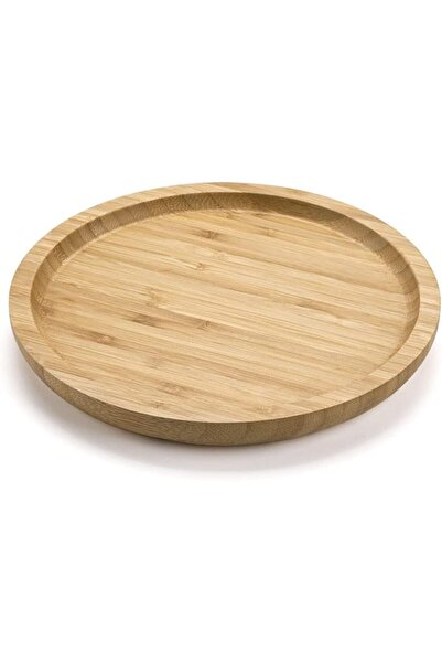 TERRIFI Serving Tray, Round Bamboo Tray, Wood Serving Platter, Wooden Serving...