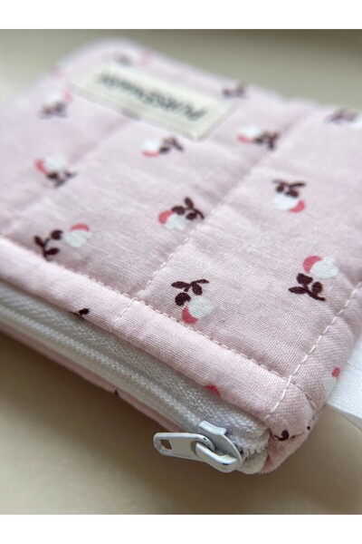 PURSEMARK Tiny Flowers Patterned Handmade Small Wallet