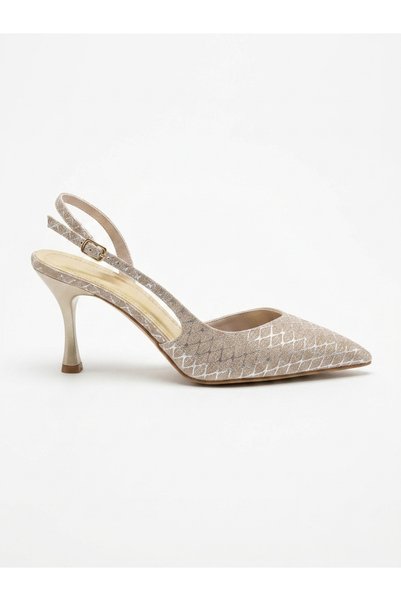 HONCIE Defined by Elegance Kadın Toka Detay Simli Gold Stiletto Topuklu Abiye...