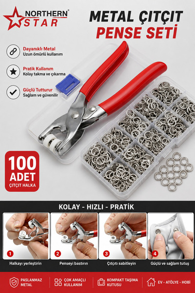 Northern Star Metal Çıt Çıt, El Pensesi, Set-saklama Kutusu , Gömlek Ve Bebe ...