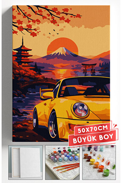Akihabara Sayılarla Boyama Hobi Seti Çerçeveli Numaralı Tuval Fırça Boya Dahi...