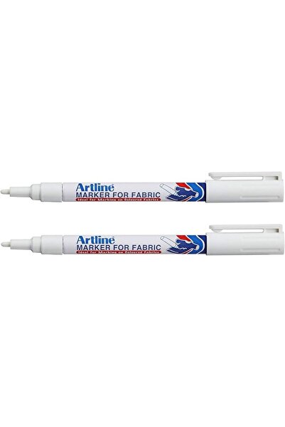 artline قلم تحديد الأقمشة الأبيض الدائم للملابس (قطعتان)