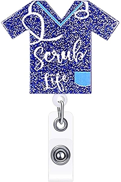 Tazweeq Badge Reel Holder, Navy Blue Badge Reels with Alligator Clip, Retract...
