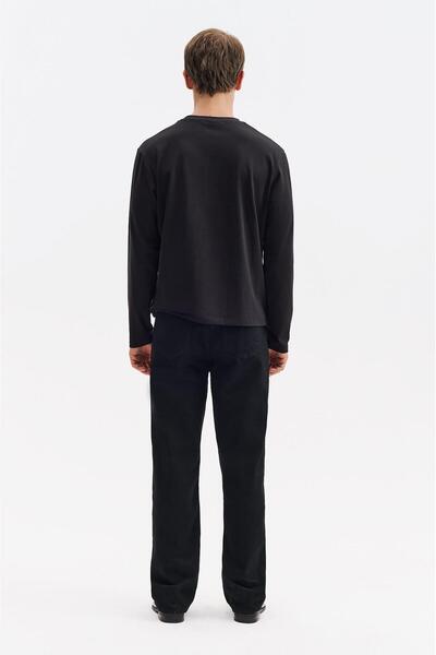 GIESTO basic™ Uzun Kol Regular Fit Siyah T-Shirt