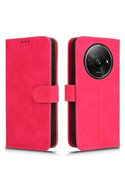 OEM Θήκη Πορτοφόλι με Σταντ (Δερμάτινη Όψη) για Xiaomi Redmi A3 - Φούξια
