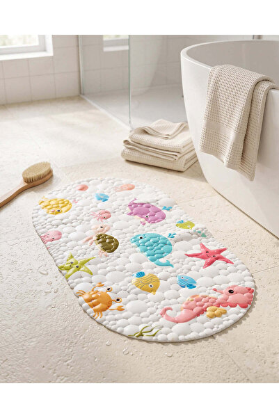 REDTAG Assorted Sea Animal Printed Kids Bath Mat
