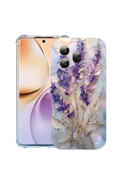 bestcase Έξυπνος ®   Αντικραδασμική Θήκη για Honor 600, Φλοράλ - Χρυσή Ορτανσ...