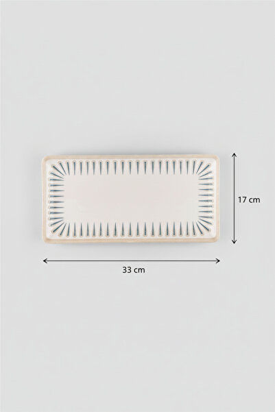 rinart Flora Rectangular Boat Plate 33X17Cm Digital Sierra