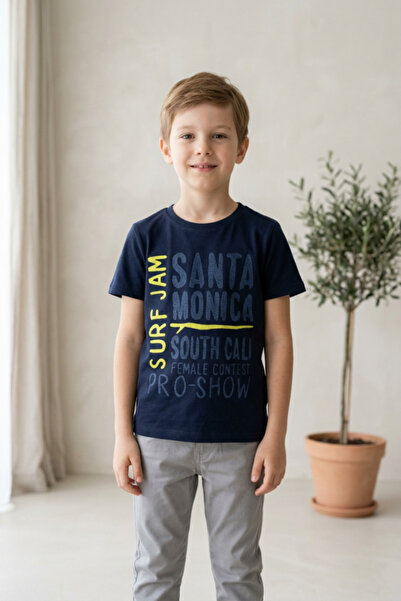 OEM Tricou baieti cu maneca scurta, imprimeu text si decolteu rotund, BPO-1871