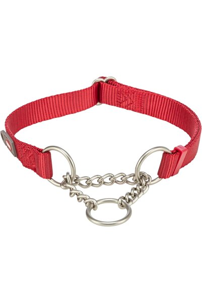 Trixie Zgardă semi-strangulatoare premium, Roșu, Mărimea 2 M-L: 35-50 cm/20 mm