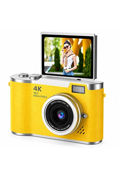 beemen 4K Dijital Kamera 48 MP Selfie Ekranlı Vlog Kamerası 16X Dijital Zoom ...
