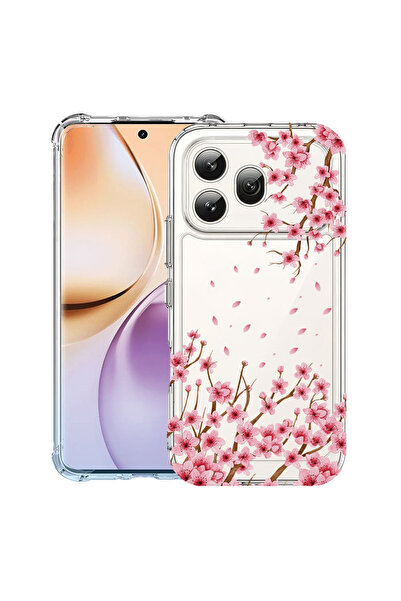bestcase Έξυπνος ®   Αντικραδασμική Θήκη για Honor 600, Φλοράλ - Ροζ Άνθος Κε...
