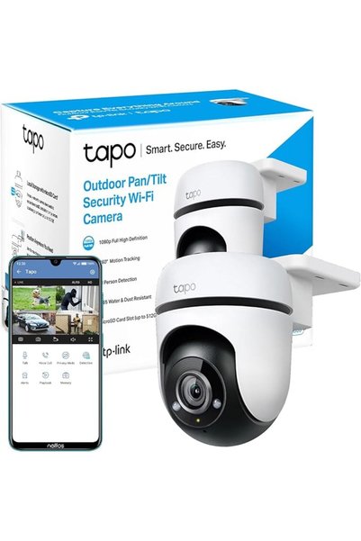 tapo TP-Link 1080p Full HD Outdoor Pan/Tilt Security Wi-Fi Camera, 360° Motio...