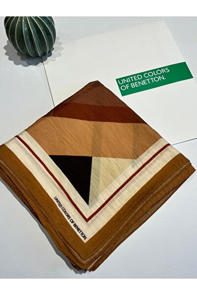 Benetton Viskon Geometrik Desenli Eşarp