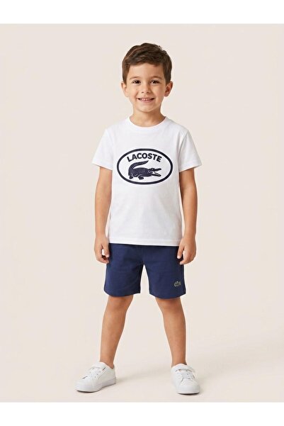 moda rüyası Boys' Cotton T-Shirt Shorts Set Crocodile Logo Printed Summer Top...