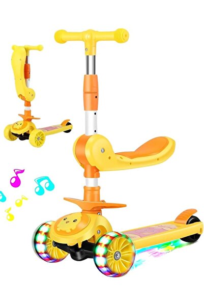 KidLe Kids Kick Scooter for Boys Girls Ride Led Light Flashing Wheel Adjustab...