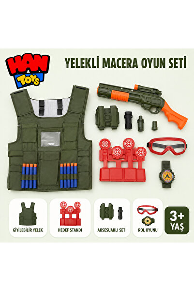 Han toys Yelekli Macera Rol Oyun Seti Hedef Standı Gözlük ve Aksesuarlı 3+ Yaş