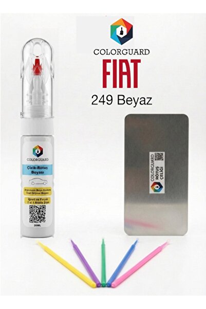 COLORGUARD FIAT-TOFAŞ 249 Beyaz Rötuş Seti - 2 si 1 Arada İğne ve Fırça Uçlu ...